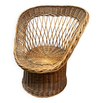 Vintage wicker armchair