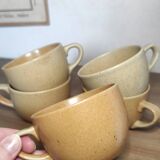 Set of 5 pretty vintage stoneware mugs
