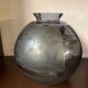 Vase art deco d'argyl annees 30 en verre souffle et decor floral a l'acide