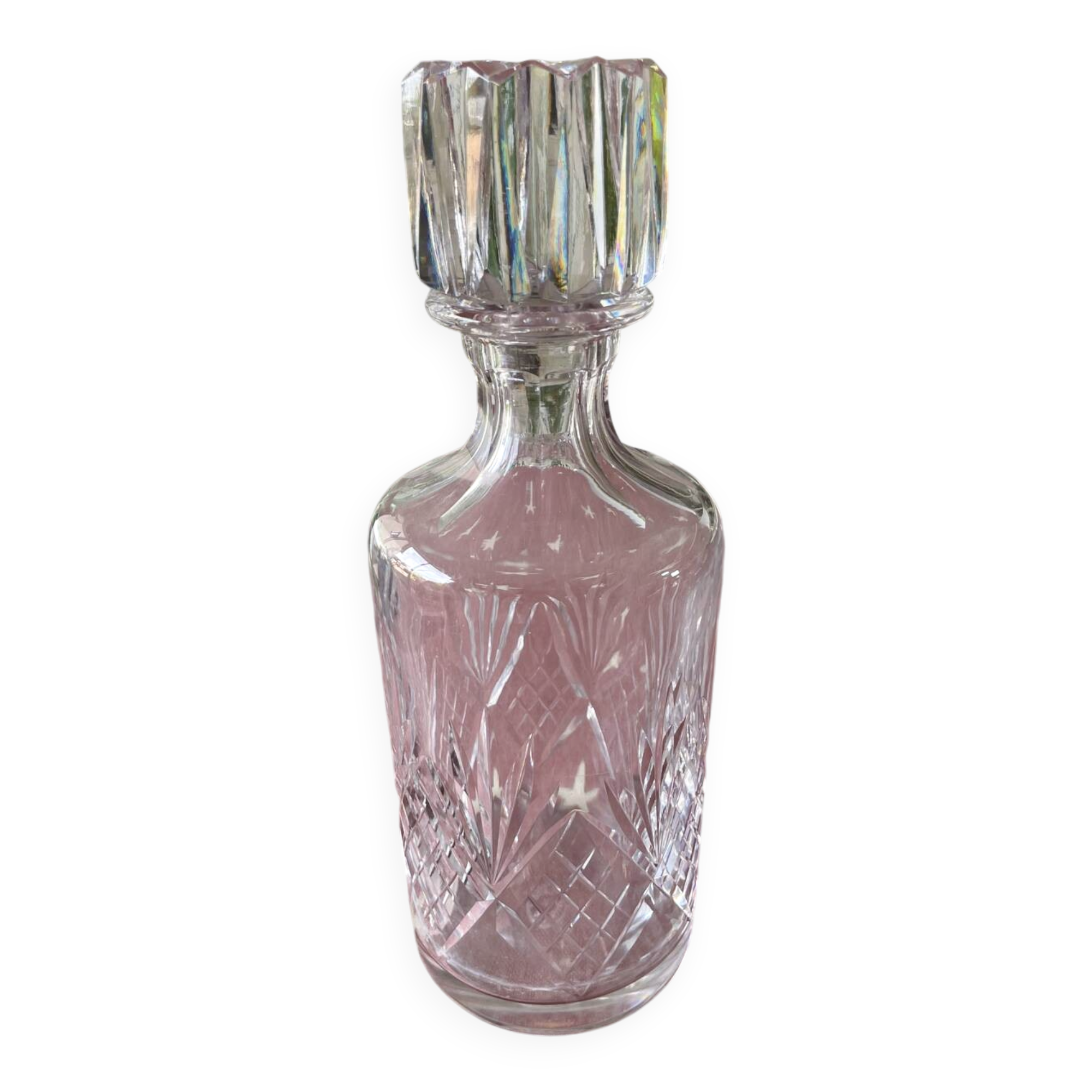 Cut crystal bottle – Cristallerie Lorraine – original stopper
