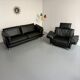 Fauteuil design contemporain Intertime I-Cielo en cuir noir