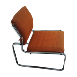 Orange chrome frame armchair