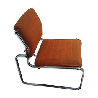 Orange chrome frame armchair