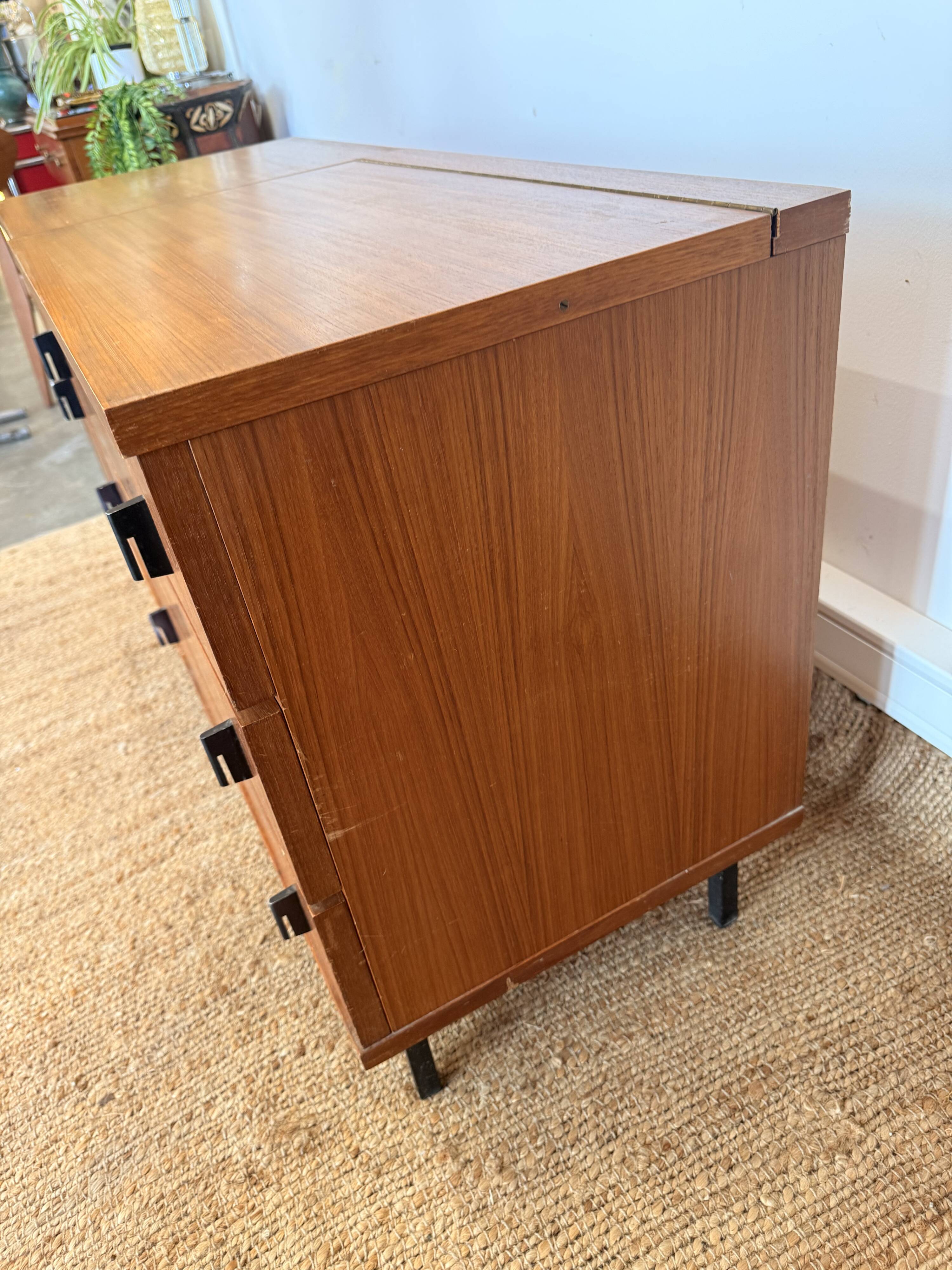 Coiffeuse de style scandinave en bois plaqué , années 70