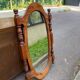 Vintage oval mirror in solid wood 1960 120x70