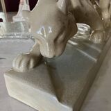 Panthère en céramique craquelée