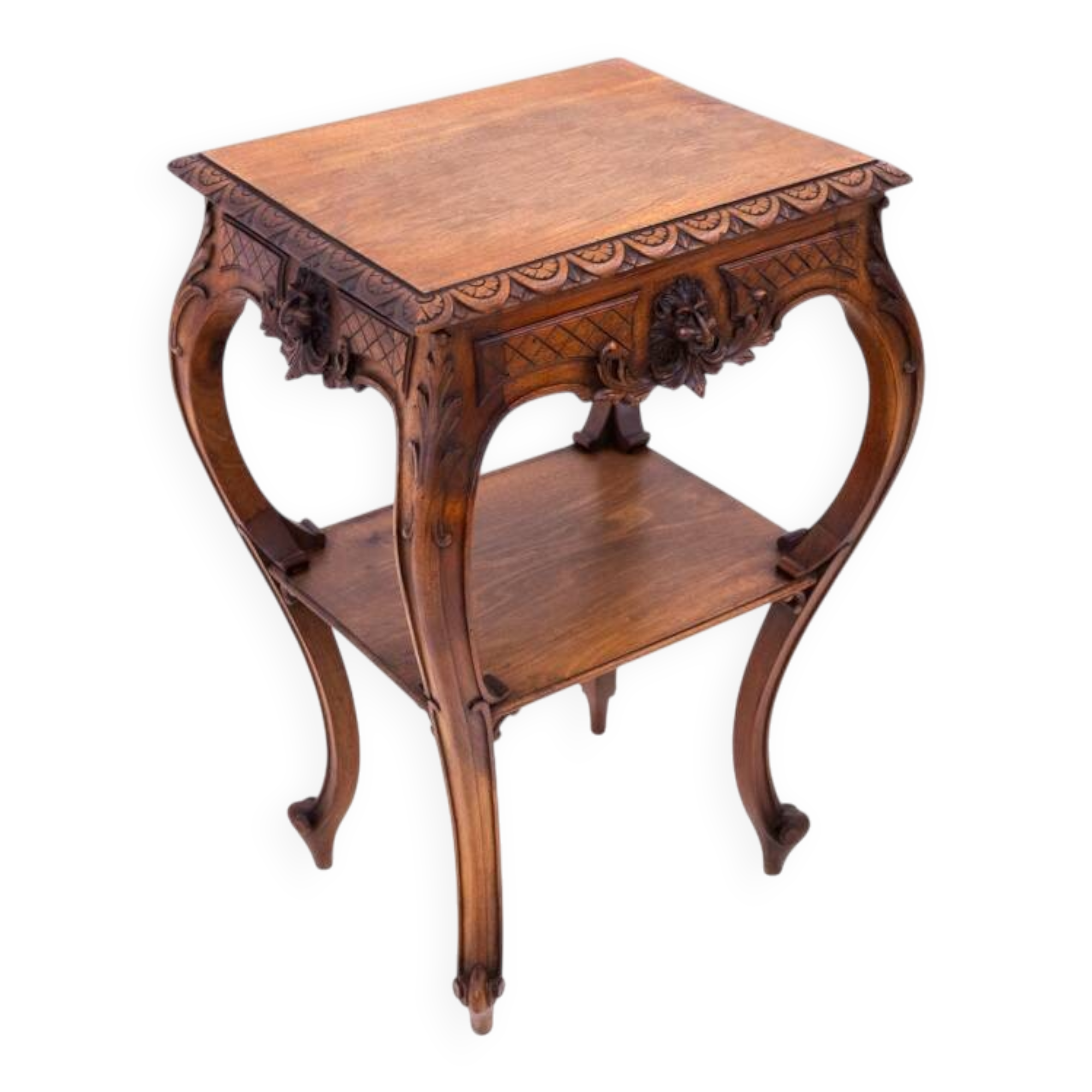 Small table with delicate carving, France, circa 1890.
