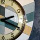 Clock formica vintage asymmetrical silent wall clock "Diamonds"