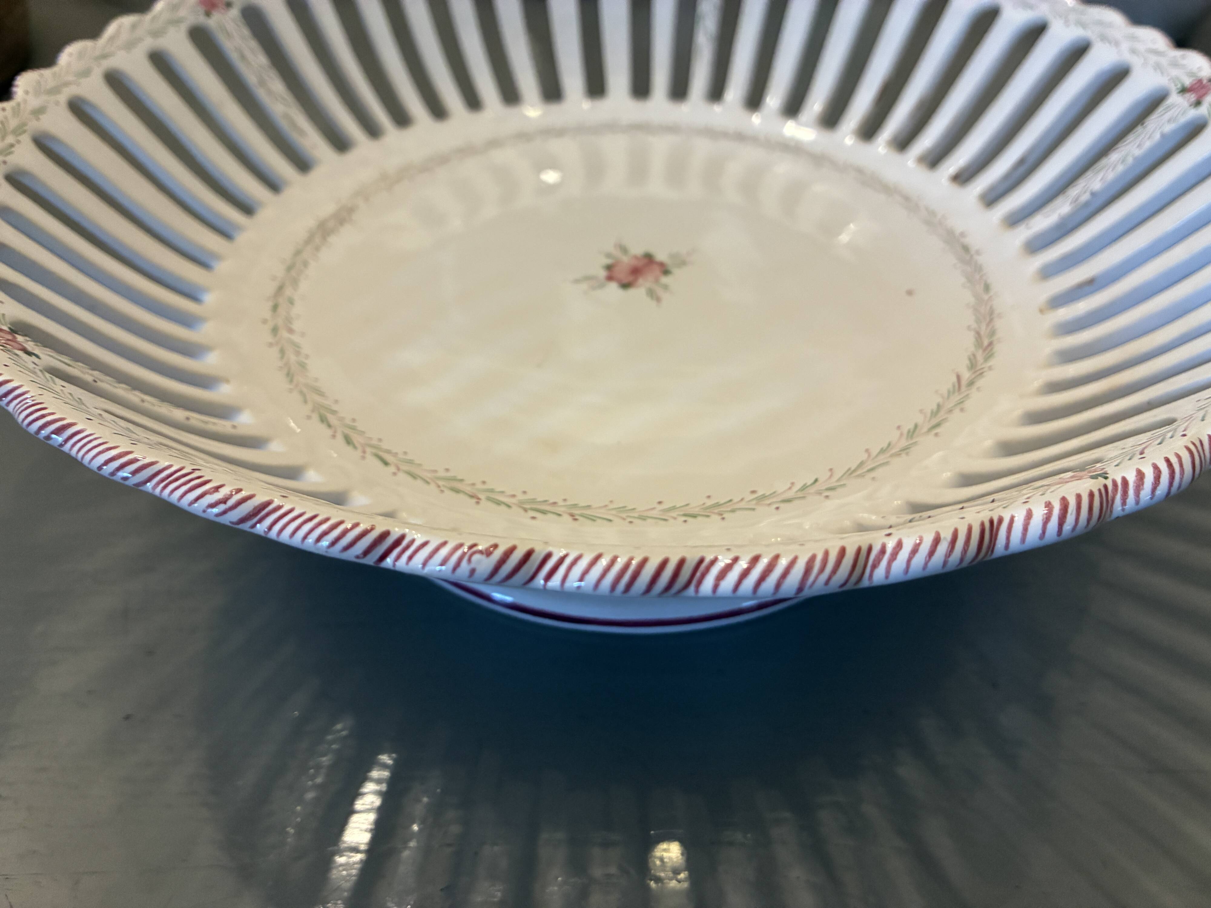 Openwork basket Malicorne earthenware