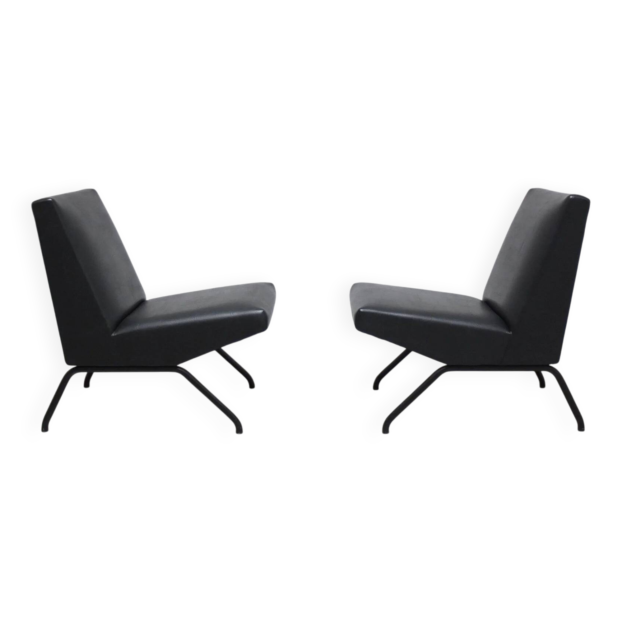 Pair of 'Visiteur' easy chairs by Pierre Guariche for Meurop, 1961