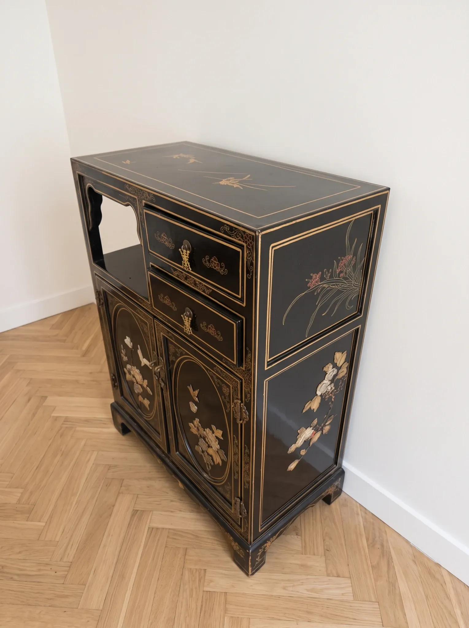 Black and gold Chinese storage furniture