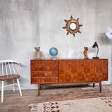 Teak row bobbin feet