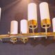 Mid-century, brass chandelier, height opalines, france