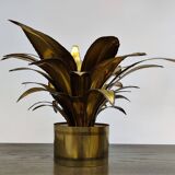 Lampe de table fleurie Maison Jansen, années 1970