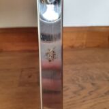 Armchair 60s chrome metal fabric buckle