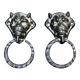 Pair of bronze devil drawer handles Art Nouveau