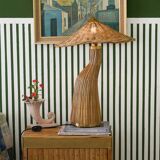 Rattan Table Lamp Mid Century Style