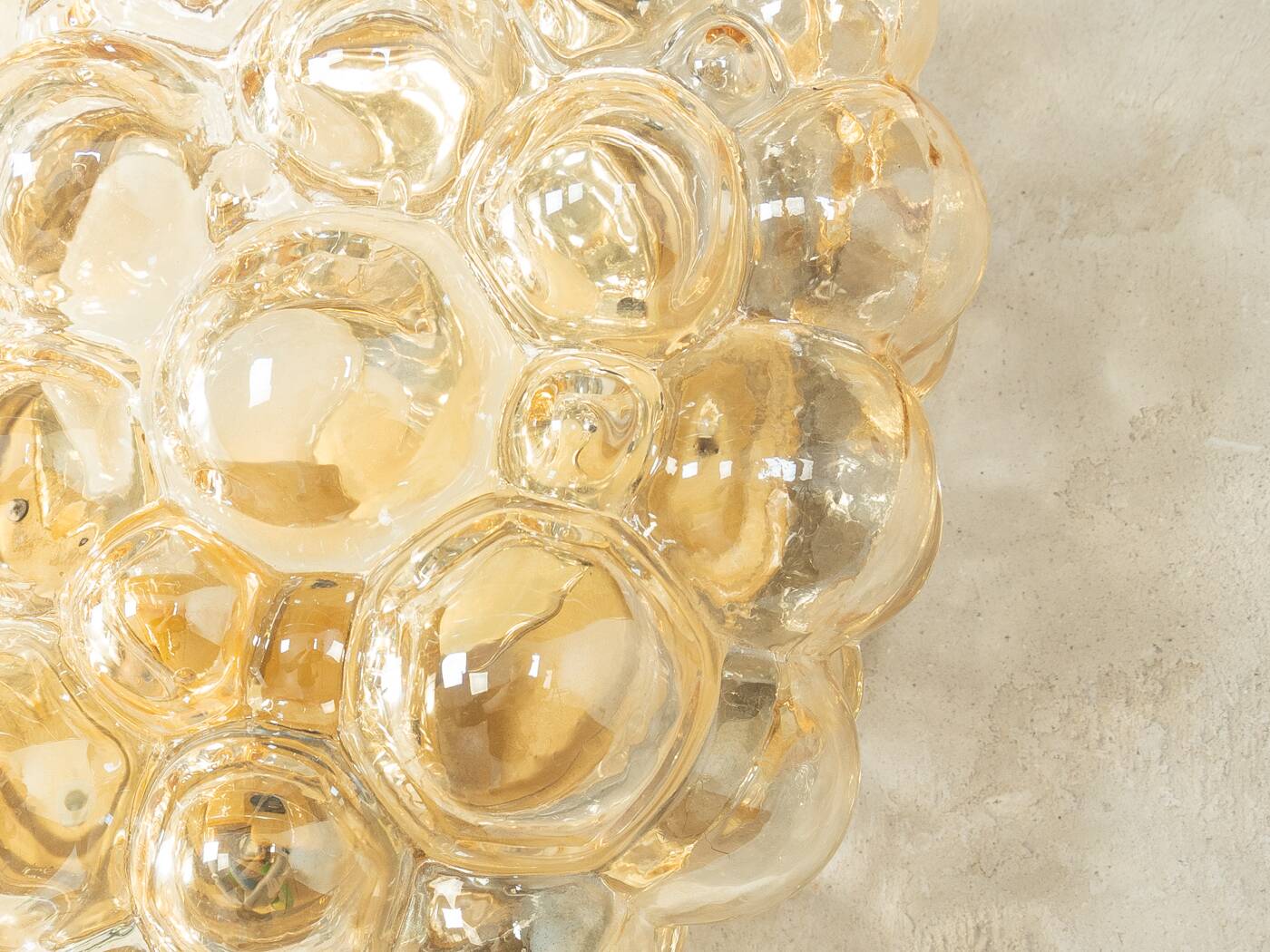 Doria Leuchten wall or ceiling lamp, Space Age design, bubble glass, 1970s