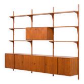 Hansen and Guldborg 3 bay teak wall unit, Denmark 1960s