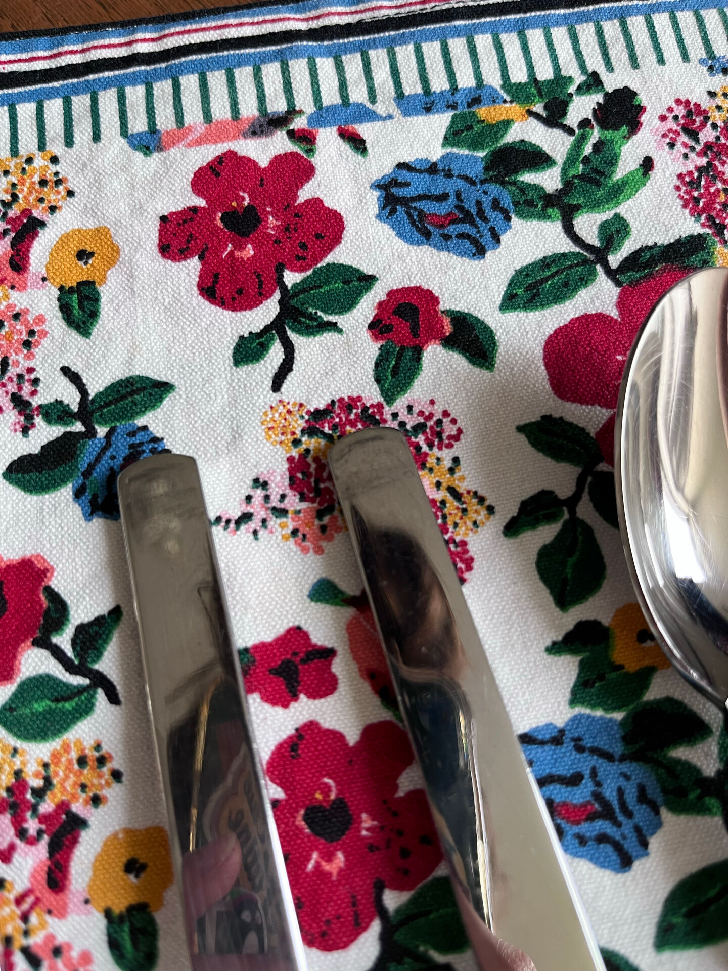 Set of 6 silver-plated table spoons by Hermès, "Charnière"