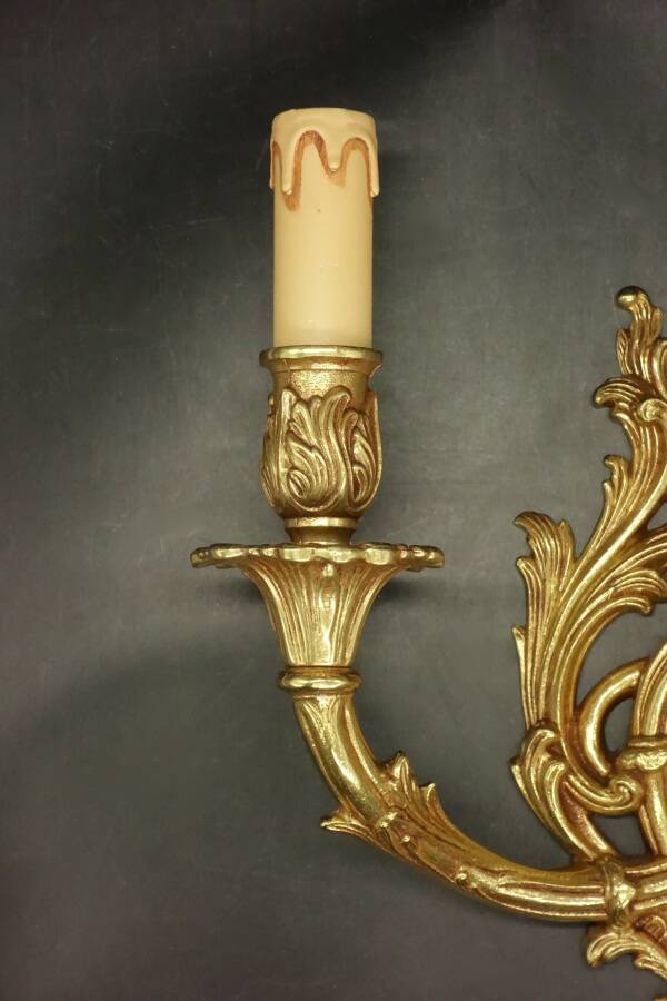 Pair of large Rocaille / Rococo / Baroque style wall lights