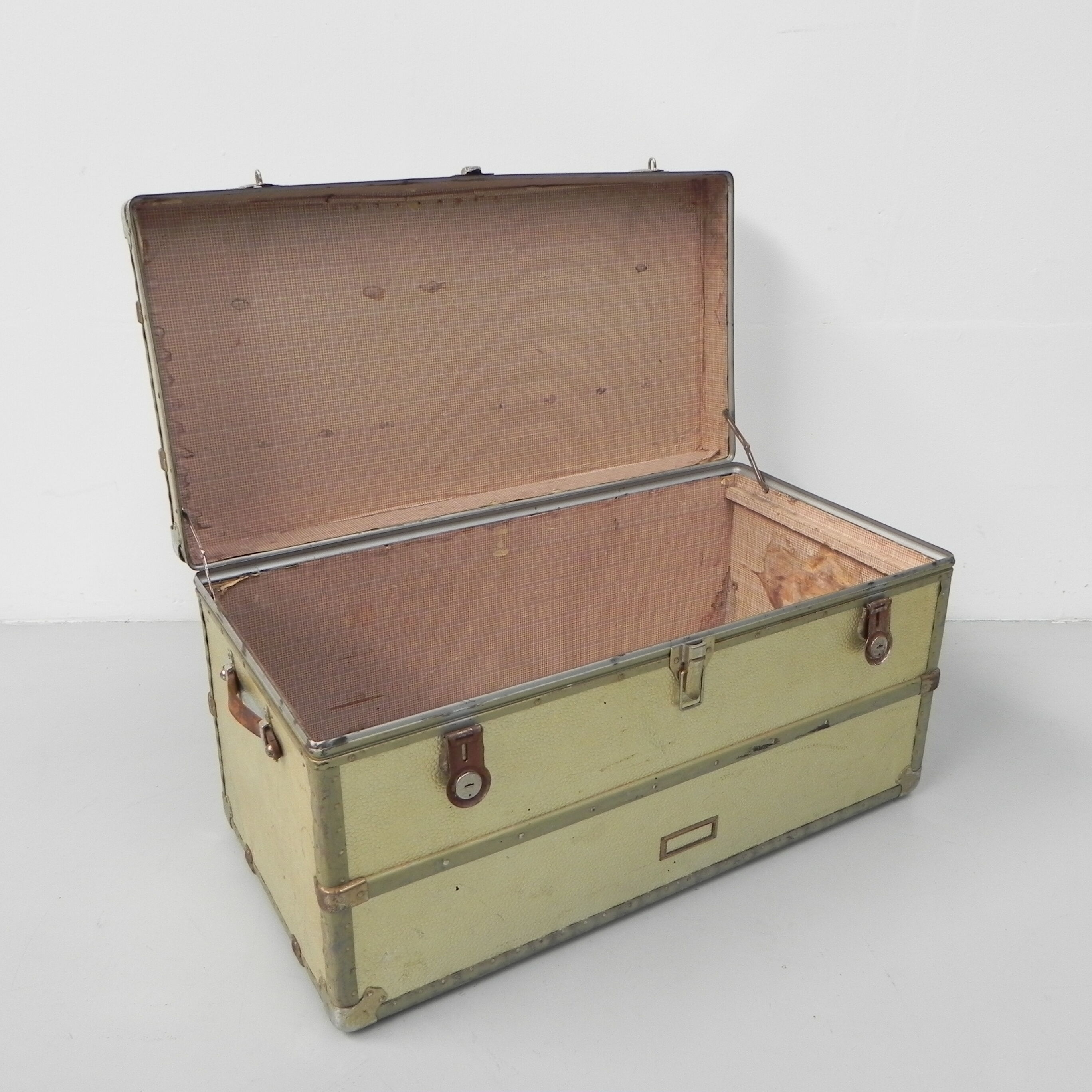 Aluminum clad chest, treasure chest