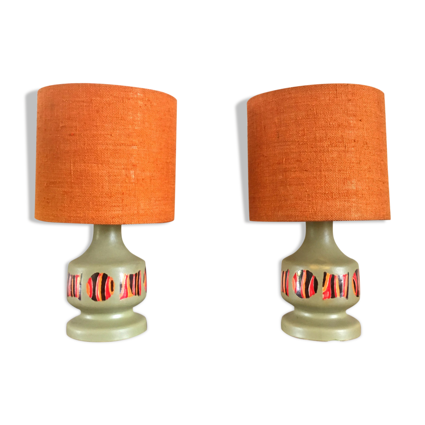 2 vintage ceramic lamps 1970