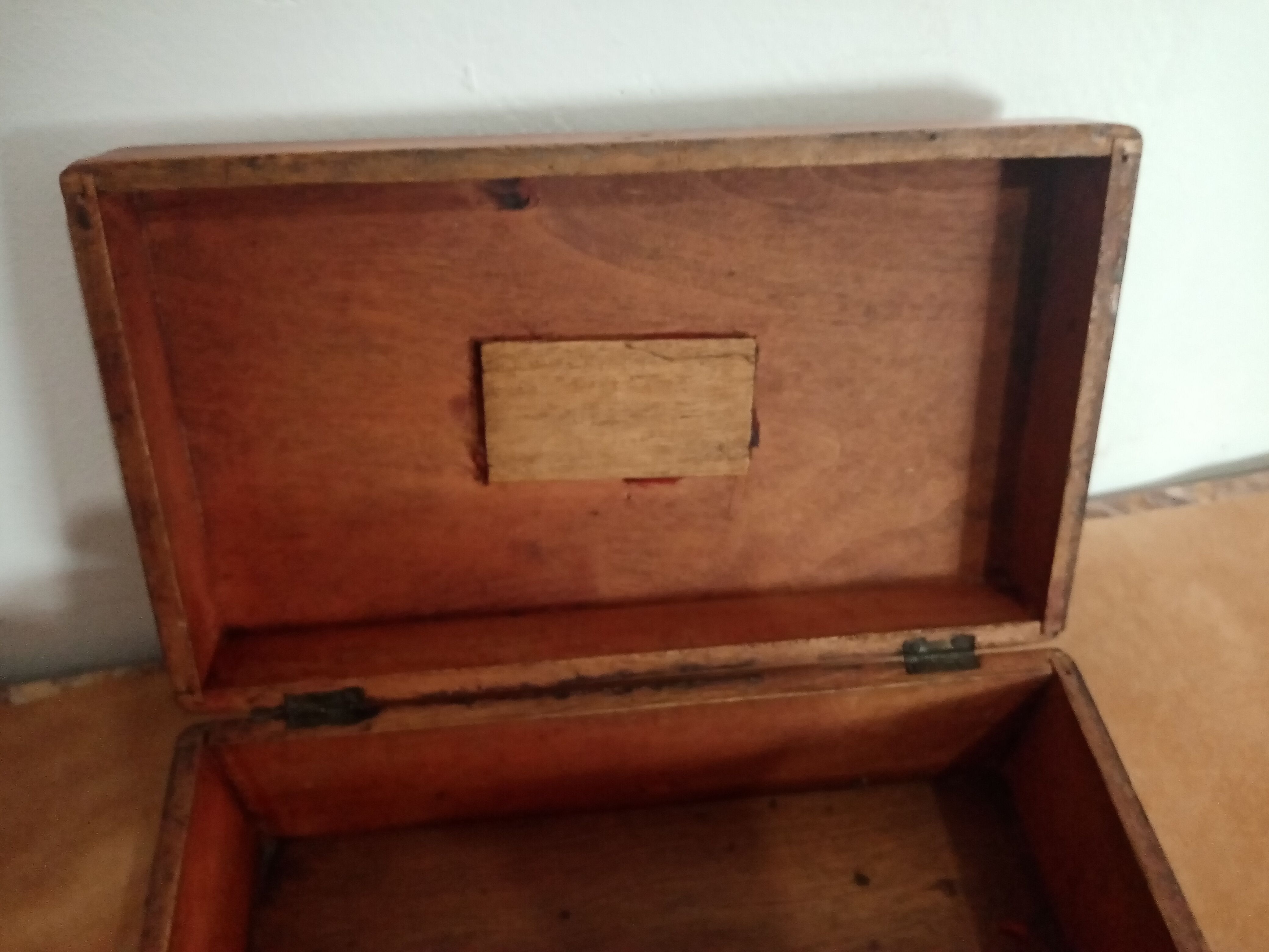Old wooden box handle metal, storage box