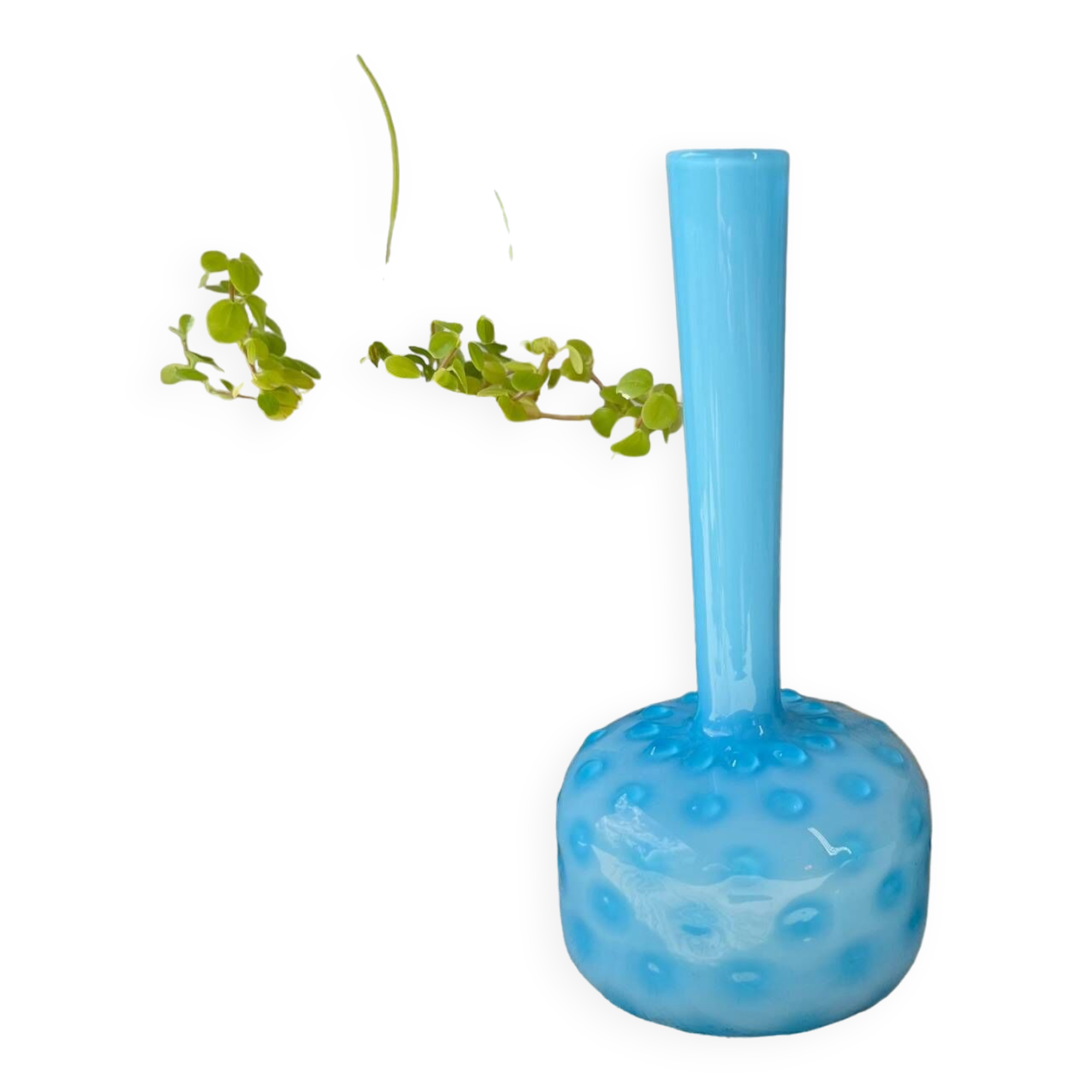 Blue opaline soliflore vase