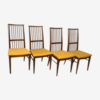 Chaises bois blond vintage années 60