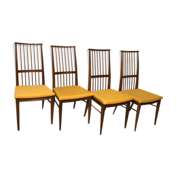 Chaises bois blond vintage années 60