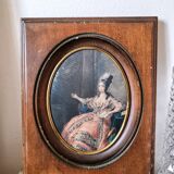 Miniature portrait frame on fabric