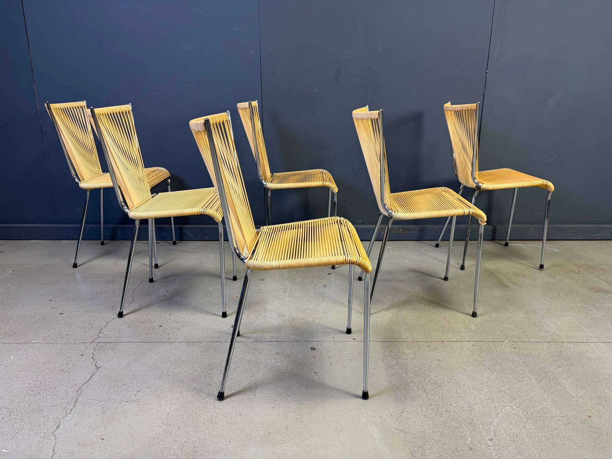 Chaises 'scoubidou' vintage, ensemble de 6 - années 1960