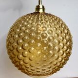 Vintage amber glass hanging lamp