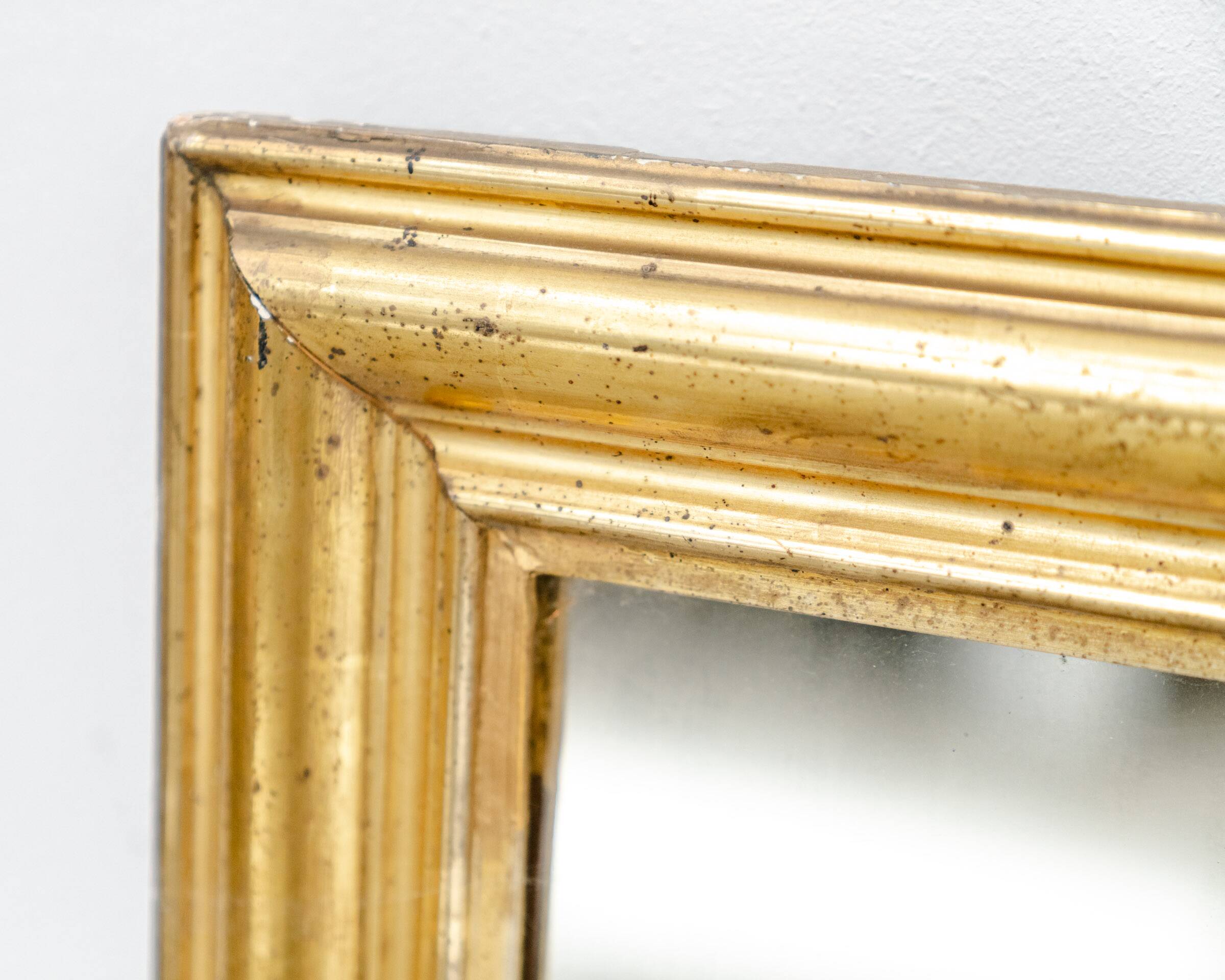 Long rectangular antique gold mirror 1930