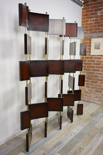 Wooden and brass screen