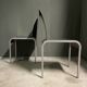 Rare set of 4 Aluminium side chairs 1980's