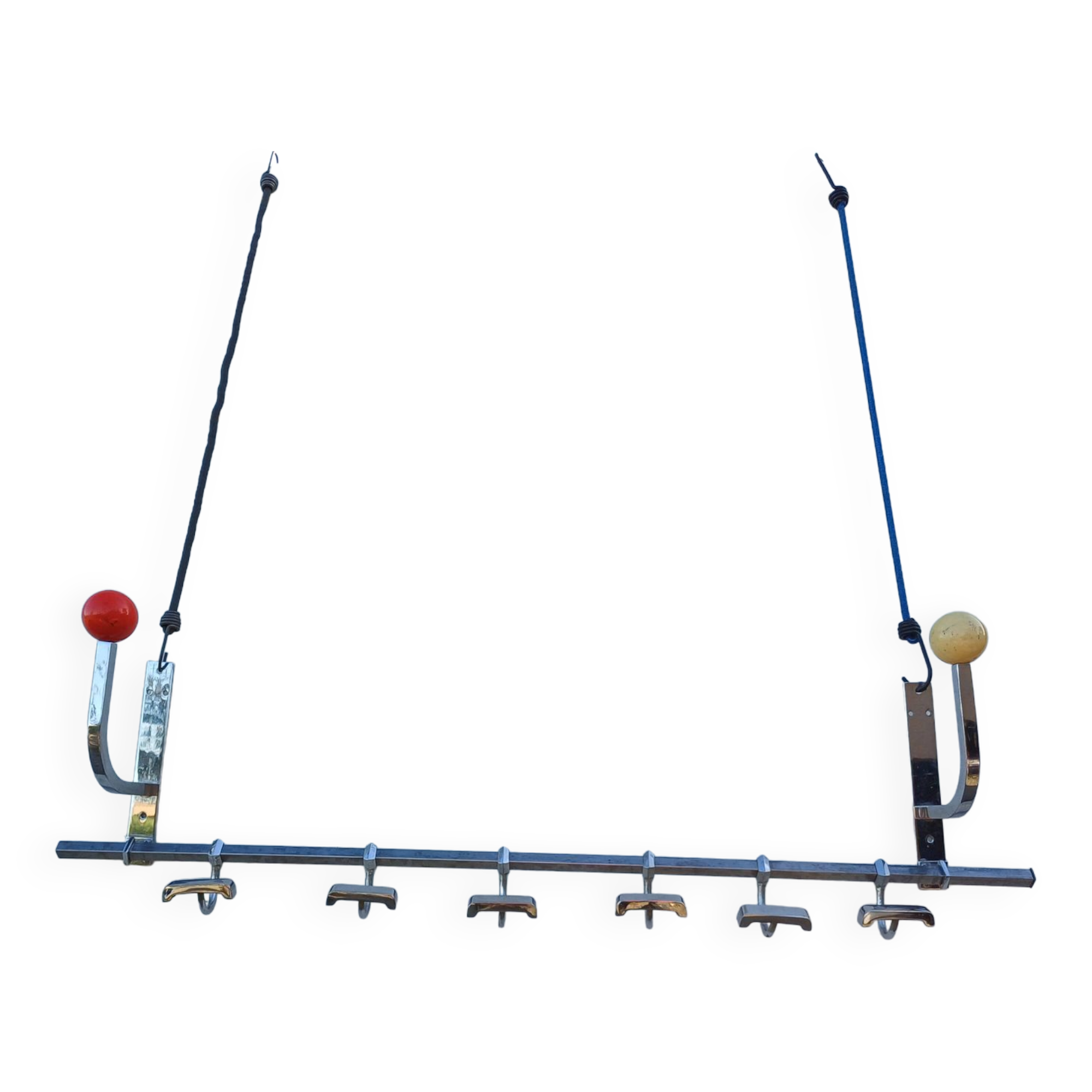 Vintage chrome coat rack and plastic balls