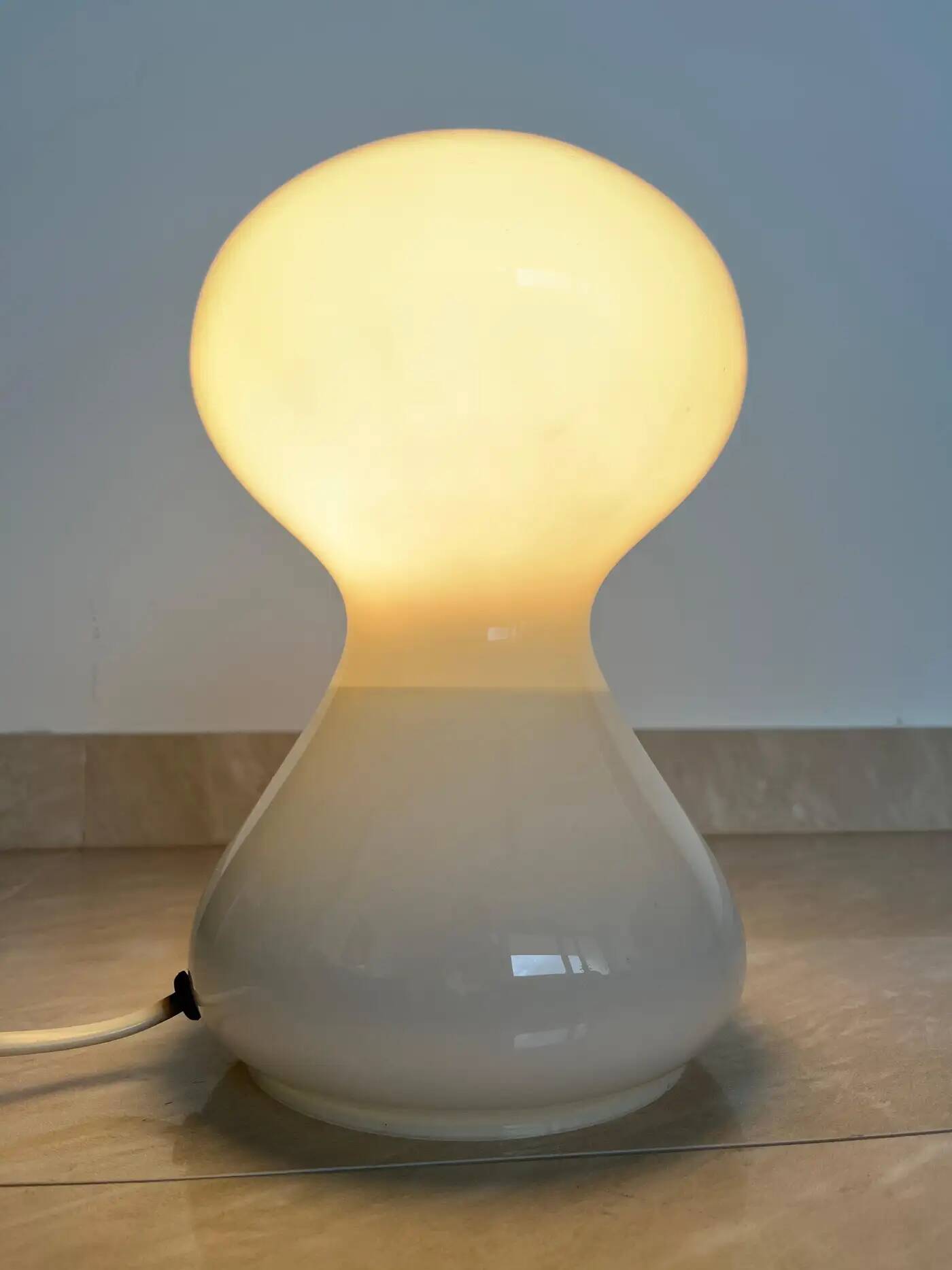 Pair of glass midcentury table lamps by Ivan Jakes, Czechoslovakia, 1970s