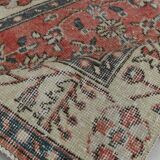 3x9 Vintage All-Over Floral Red Turkish Runner Rug, 92x286Cm