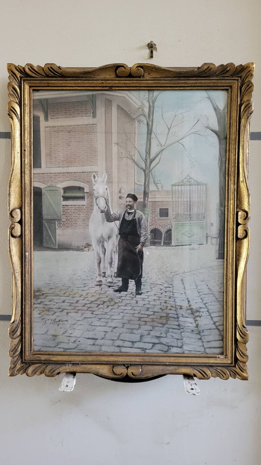 Golden wood photo frame