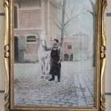 Golden wood photo frame
