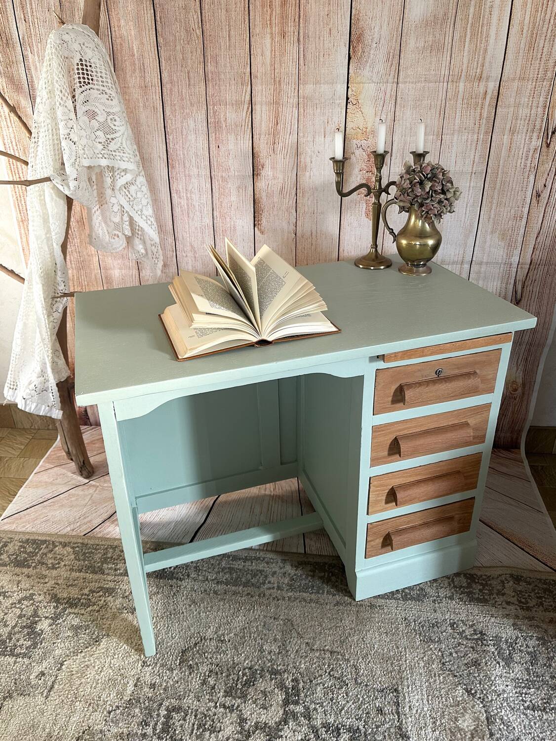 Small renovated vintage desk – 1950s – children's desk