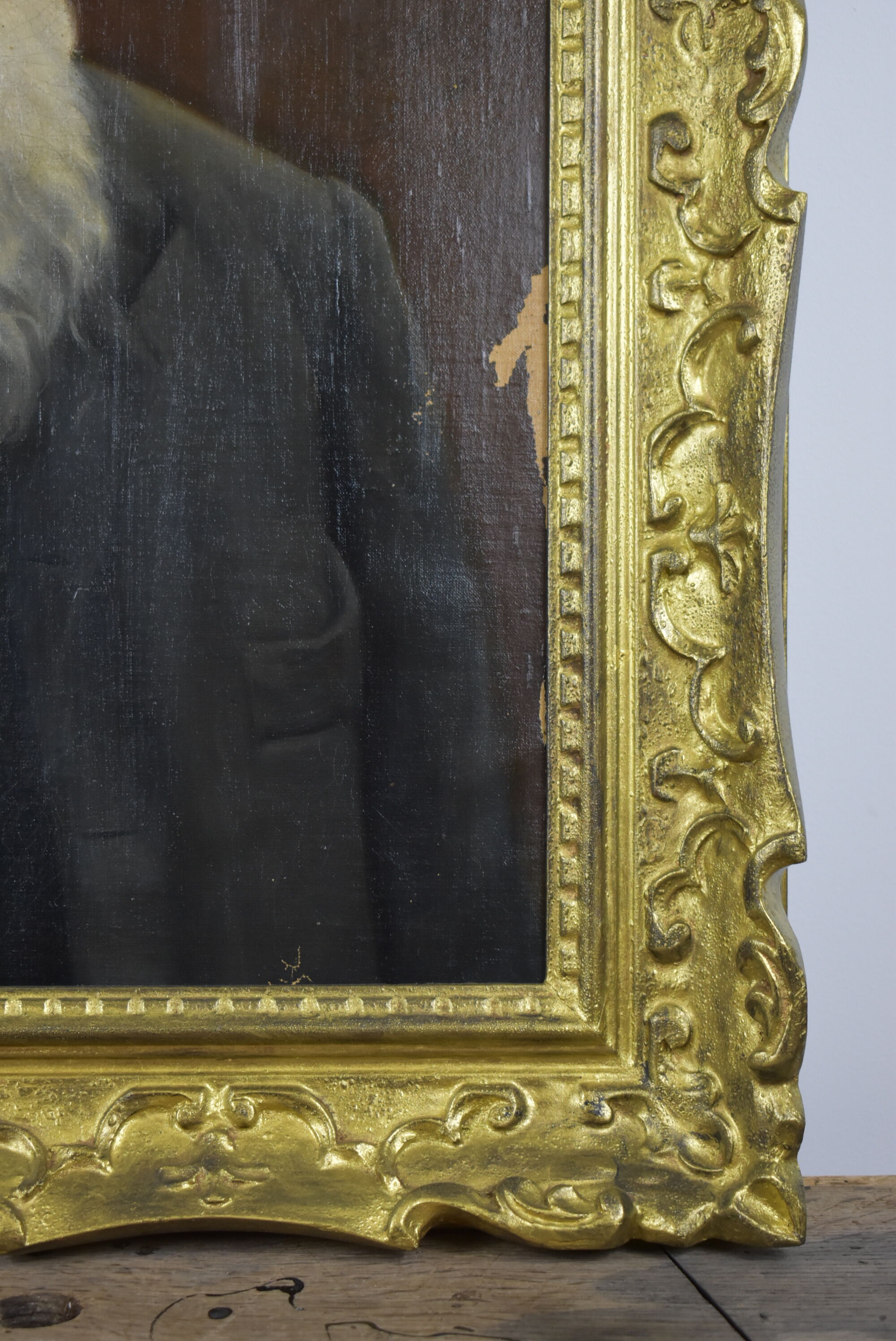 Tableau ancien vieil homme au chapeau