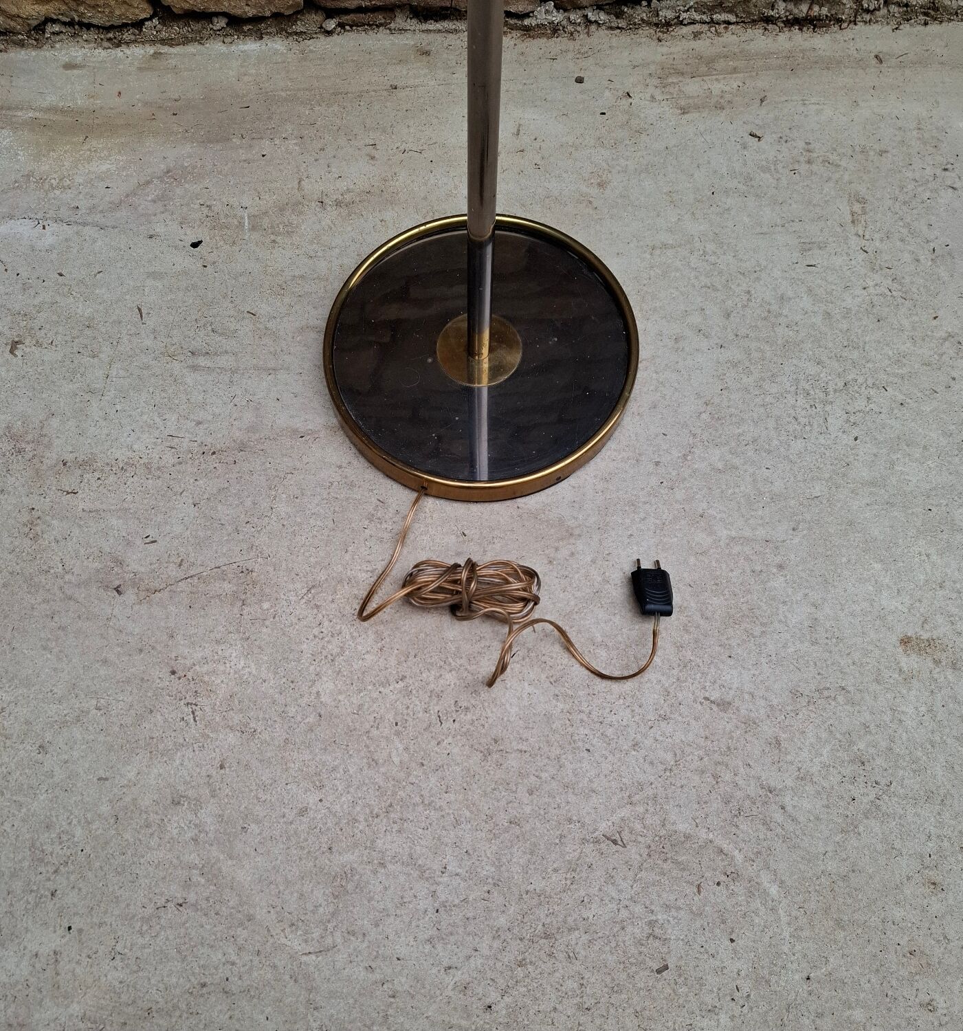 Chrome and brass floor lamp