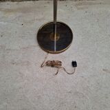 Chrome and brass floor lamp