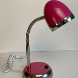 Flexible Pink and Metal Desk Lamp - 70's Style - Seventies and Vintage