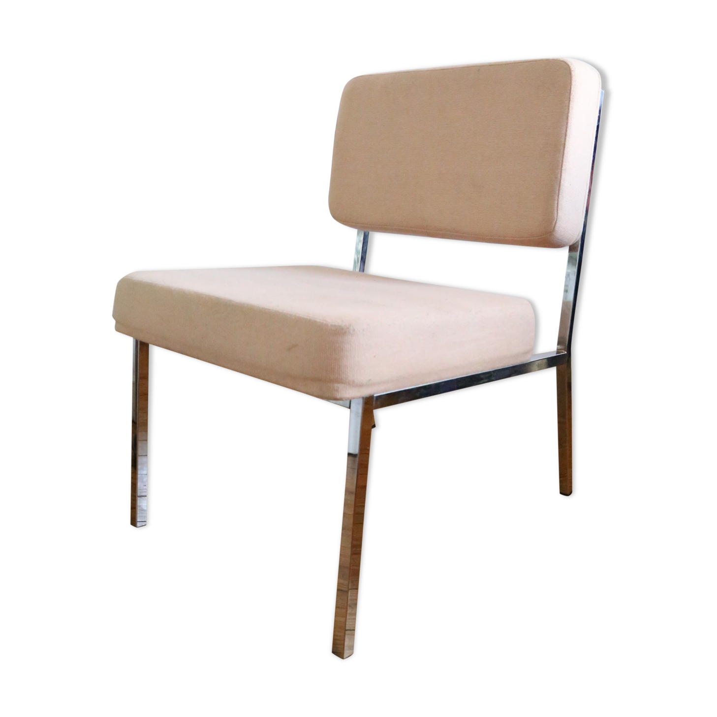 Fauteuil en chrome et tissus vintage design