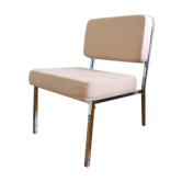 Fauteuil en chrome et tissus vintage design
