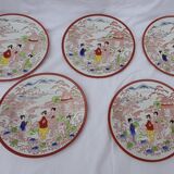5 Japanese dessert plates diam 18.5 cm